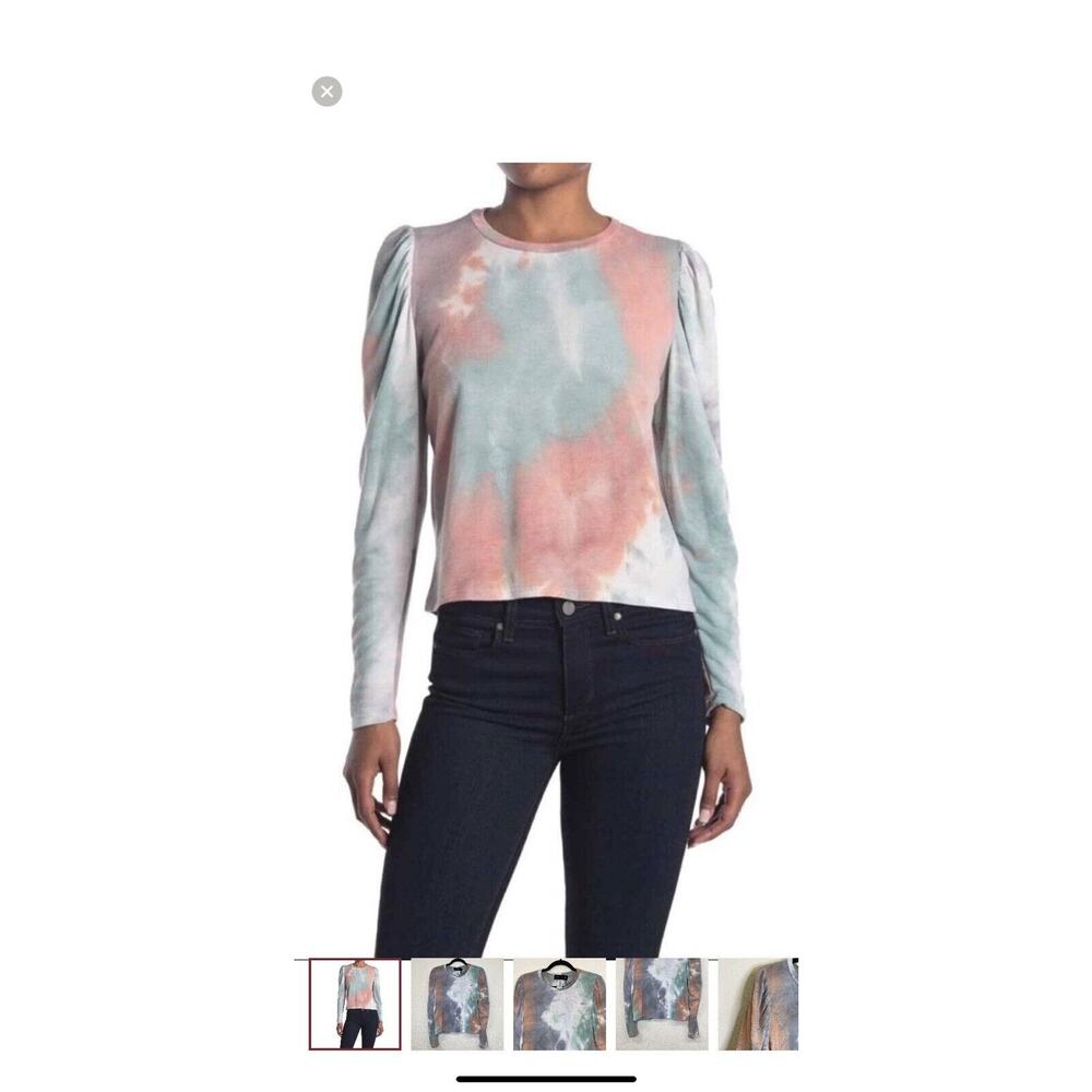 Know One Cares NWT Tie Dye Shirt Ruffle Sleeves Size Large